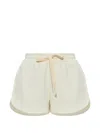 Jil Sander Drawstring Embroidered Shorts In Neutral