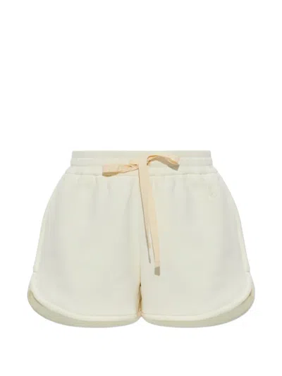 Jil Sander Drawstring Embroidered Shorts In Neutral