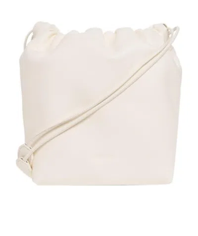 Jil Sander Drawstring-fastening Shoulder Bag In White