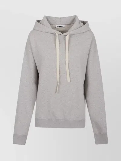 JIL SANDER DRAWSTRING HOOD SWEATSHIRT RIBBED CUFFS