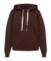 Jil Sander Drawstring Hooded Sweatshirt In Brown