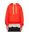 Jil Sander Orange Drawstring Hoodie In Orange