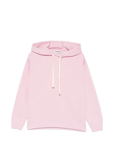 Jil Sander Drawstring Hoodie In Pink