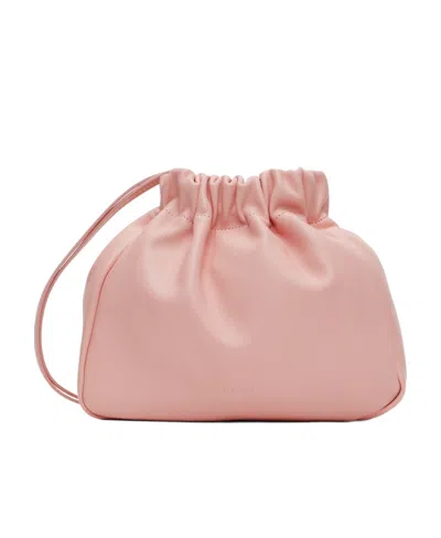 Jil Sander Drawstring Leather Cross-body Bag In Pink