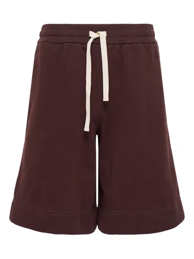 Jil Sander Drawstring Patch-pocket Track Shorts In Brown