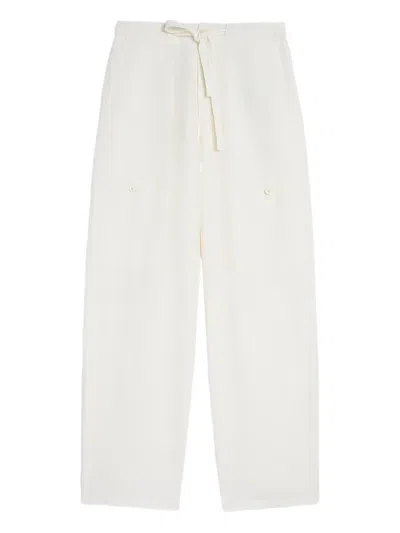 Jil Sander Drawstring Patch Pocket Trousers In Animal Print