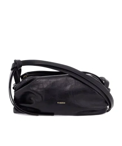 Jil Sander Drawstring Shoulder Bag In Black
