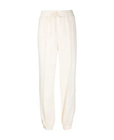 Jil Sander Relaxed Fit Beige Trousers With Elastic Waistband In Neutral