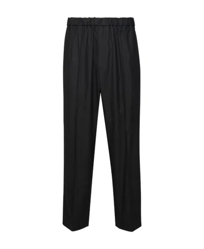 Jil Sander Drawstring-waist Wide-leg Trousers In Black