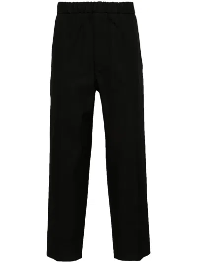 Jil Sander Drawstring-waist Wide-leg Trousers In Schwarz