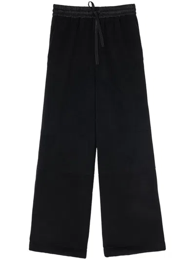 Jil Sander Drawstring Wide-leg Trousers In Black