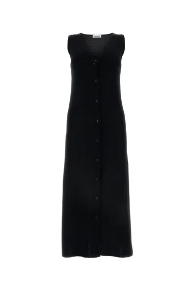ワンピース Jil Sander Black Stretch Cotton Blend Dress Jil Sander Women Black Stretch Cotton Blend Dress | ModeSens