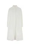 Jil Sander Abito Chemisier In Popeline Bianco Donna