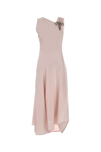 Jil Sander Asymetric Dress With Diagonal Cut In Purple