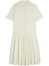 Jil Sander Relaxed Cotton Dress With Button-down Front In Beige
