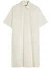 Jil Sander Relaxed Silhouette Cotton Dress With Classic Collar In Beige