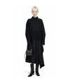 Jil Sander Asymmetrical Wool Dress With Draped Panel And Button Closure In Black