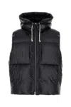 Jil Sander Drawstring Hood Nylon Down Jacket In Black