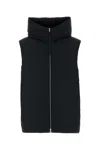 Jil Sander Insulated Sleeveless High Collar Jacket In Black