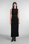 Jil Sander Crew-neck Knitted Maxi Dress In Black