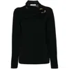 Jil Sander Scarf-detailed Knit Top In Black