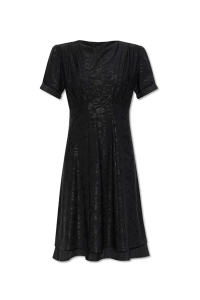 Jil Sander Floral-jacquard Dress In Black