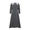 Jil Sander Mid-length Wool Dress With Contrasting Collar In Gray