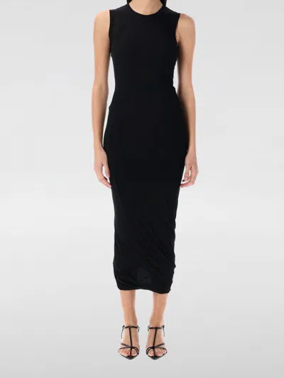 Jil Sander Sleeveless Crew Neck Midi Dress Stretch Fabric In Black