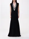 Jil Sander Fringed-mesh Maxi Dress In Schwarz
