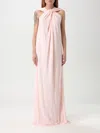 Jil Sander Twisted Georgette Gown In Pink