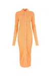 Jil Sander Abito Chemisier In Viscosa Arancione Pastello Donna In Orange