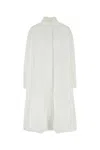 Jil Sander Abito Chemisier In Popeline Bianco Donna In White