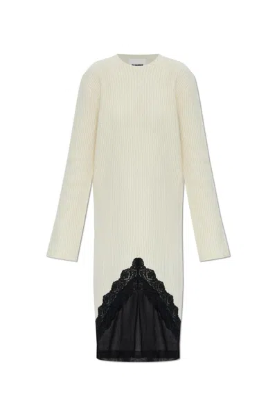Jil Sander Dress With A Decoratively Finished Hem In Multi