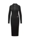 Jil Sander Hooded Rib Dress In Black