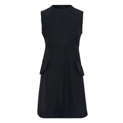 Jil Sander Dress With Trim Fluid Silk In Black