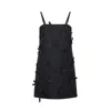 Jil Sander A-line Mini Dress Featuring Spaghetti Straps In Black