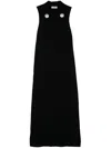 Jil Sander Spread-collar Wool Maxi Dress In Black