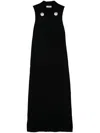 Jil Sander Spread-collar Wool Maxi Dress In Black