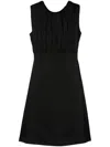 Jil Sander Sleeveless Plastron A-line Long Dress In Black