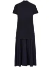 Jil Sander High-neck Viscose Midi Dress In Blue