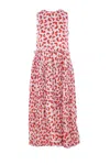 Jil Sander Fluid Viscose Printed Dress In Pink