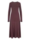 Jil Sander Draped Midi Dress In Red