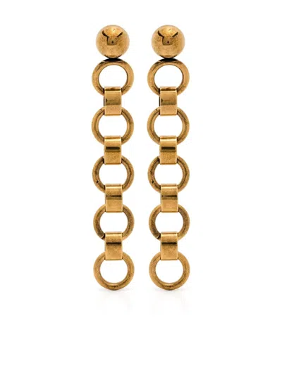 Jil Sander Drop Earrings In Gold