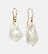 Jil Sander Drop Earrings With Freshwater Pearls In White