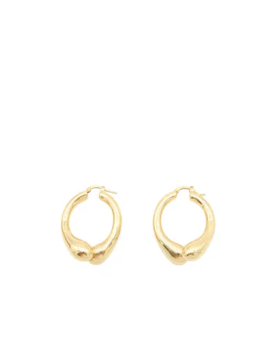 Jil Sander Drop Hoop Earrings In Yellow
