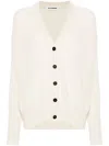 Jil Sander Button-up Knitted Cardigan In White