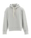 Jil Sander Drop-shoulder Drawstring Hoodie In Gray