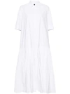 Jil Sander Drop-waist Cotton Shirtdress In White