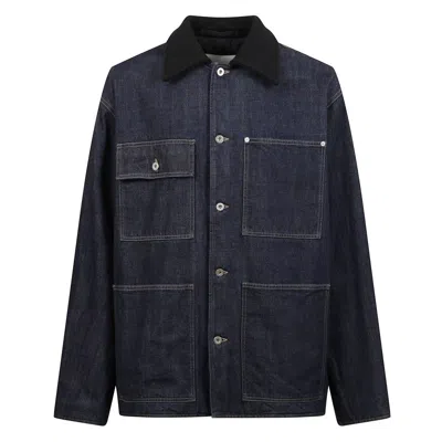 Jil Sander Denim Jacket With Chest Pockets And Collared Neck In Blue