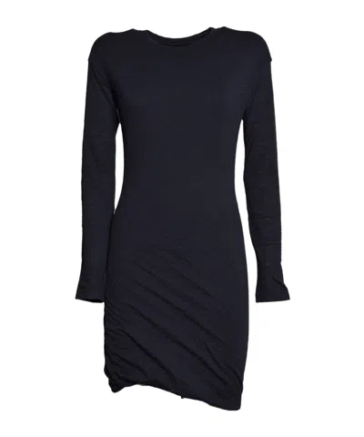 Jil Sander Dropped-shoulder Crewneck Dress In Black